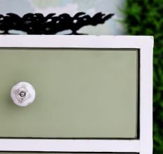 White Etched Ceramic Knob 45