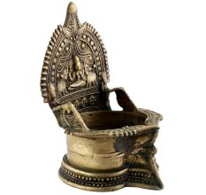 Brass Oil Lamp Ornametal Traditional Pooja Oil Diya Lamp