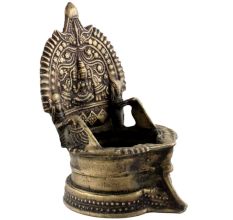 Golden Brass Oil Lamp (Deepak) Hindu Festival Diya 