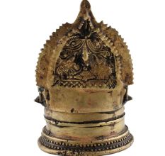 Small Brass Oil Lamp With Intricate Carvings