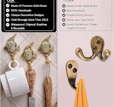 Small  Brass Fish Wall Coat Hook With Engraved Design