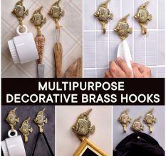Small  Brass Fish Wall Coat Hook With Engraved Design