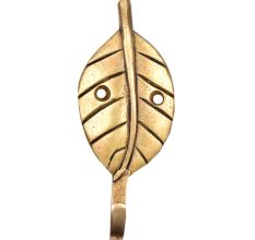 Single Brass Leaf Wall Hook
