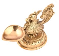 Brass Peacock Diya Oil Lamp