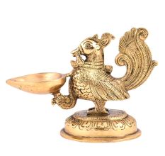 Brass Peacock Diya Oil Lamp
