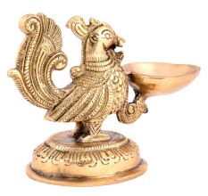 Brass Peacock Diya Oil Lamp