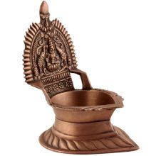 Ashtadhatu Oil Lamp Single Wick Goddess Lakshmi On Back Diya