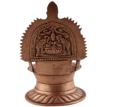 Ashtadhatu Oil Lamp Single Wick Goddess Lakshmi On Back Diya