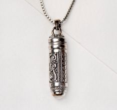 92.5 Sterling Silver Pendant Filigree Keepsake Necklace