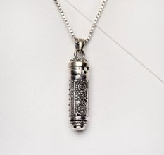 92.5 Sterling silver Filigree Cylinder Shape Pendant