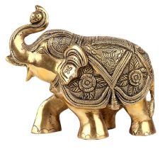 Brass Trunk Up Elephant Statue For Home Decoration