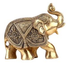 Brass Trunk Up Elephant Statue For Home Decoration