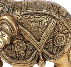 Brass Trunk Up Elephant Statue For Home Decoration