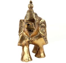 Brass Trunk Up Elephant Statue For Home Decoration