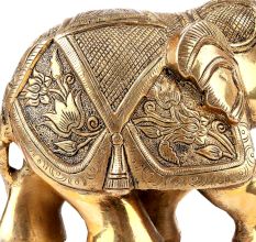 Brass Elephant Statue Trunk Up Gifting Decoration Statues