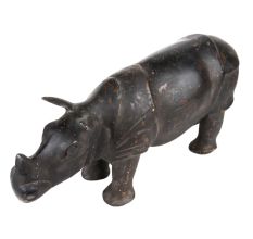 Hand Crafted Wild Animal Hippo Standing Statue