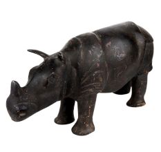 Hand Crafted Wild Animal Hippo Standing Statue