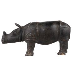 Hand Crafted Wild Animal Hippo Standing Statue