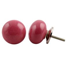 Dark Pink Flat Knob