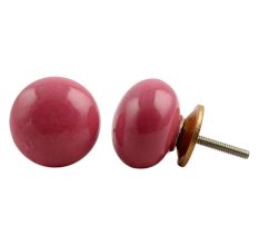 Dark Pink Flat Knob