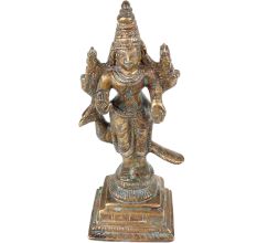Lord Vishnu Brass Statue With Bird Standing Statue