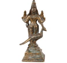 Lord Vishnu Brass Statue With Bird Standing Statue