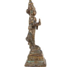 Lord Vishnu Brass Statue With Bird Standing Statue