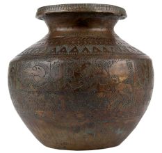 Engraved Brass Hindu Gods Pooja Holy Water Pot