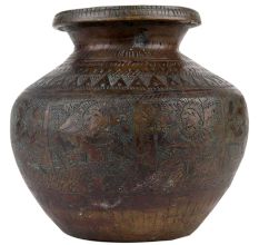 Engraved Brass Hindu Gods Pooja Holy Water Pot