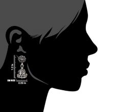 92.5 Sterling Silver Flower Jhumkis Silver Chandelier Earrings