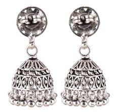 92.5 Sterling Silver Earrings Floral Stud Dangle Jhumkis