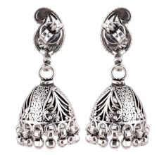 92.5 Sterling Silver Earrings Cocktail Paisley Stud  Jhumkis