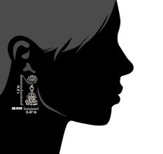 92.5  Sterling Silver Earrings Floral Jali Design Jhumkis