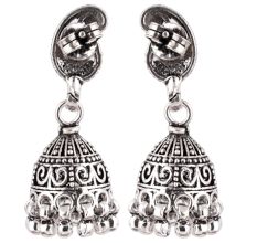 92.5 Sterling Silver Earrings Paisley Intricate Design Jhumkis Every Day Wear