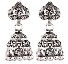 92.5 Sterling Silver Earrings Ethnic Daily Wear Jhumki Earrings