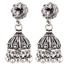 92.5 Sterling Traditional Floral Stud Earrings Jhumkis