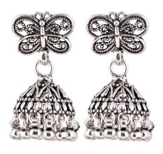 92.5 Sterling Silver Earrings Butterfly Stud Jhumkis Party Wear