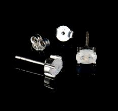 92.5 Sterling Silver Earrings Semi Precious White Moonstone Gemstone Stud Earrings