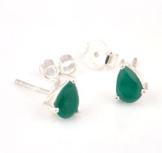 92.5 Sterling Silver Earrings Green Oval Peridot Stud Earrings