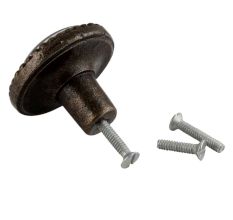 Sparrow Inside Round Iron Glass Dresser Knob