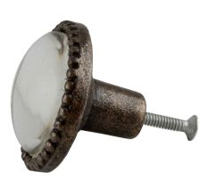 Sparrow Inside Round Iron Glass Dresser Knob