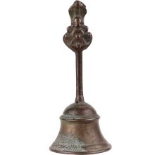 Brass Bell Hindu God Garuda Handle Temple Bell In Dark Finish
