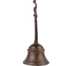 Brass Bell Hindu God Garuda Handle Temple Bell In Dark Finish
