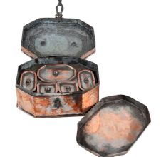 Old Hand Crafted  Eight Sided Copper Jewellery Box