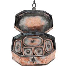 Old Hand Crafted  Eight Sided Copper Jewellery Box