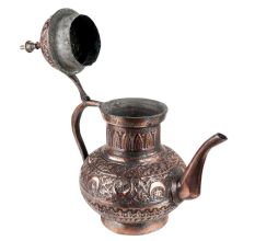 Copper Tea Pot With Fine Middle Eastern Carving