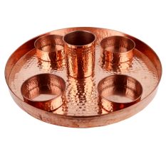 Hand Hammered Copper Dish Set of  Six Pieces