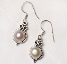 92.5 Sterling Silver Earrings Round Moonstone Designer Earrings