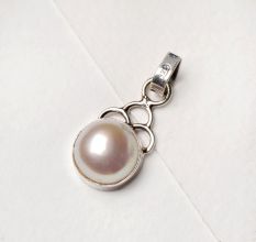 92.5 Sterling Silver Pendant Pearl Traditional Pendant