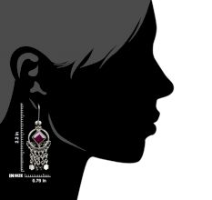 92.5 Sterling Silver Tiny Pink Tourmaline Chandelier Dangler Earrings